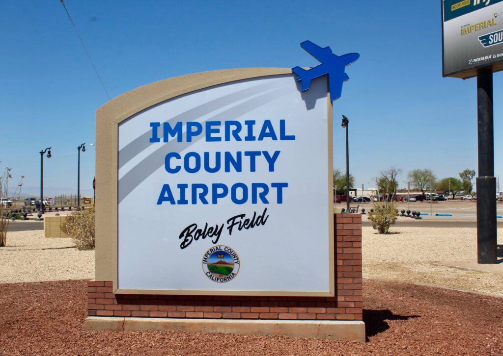 Monument sign for Imperial County Airport