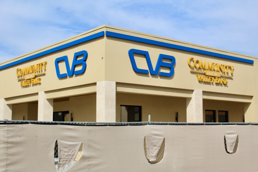Backlit channel letters for Community Valley Bank