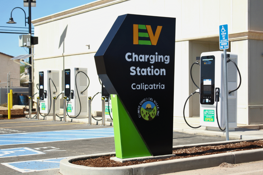 Monument sign for EV charging station