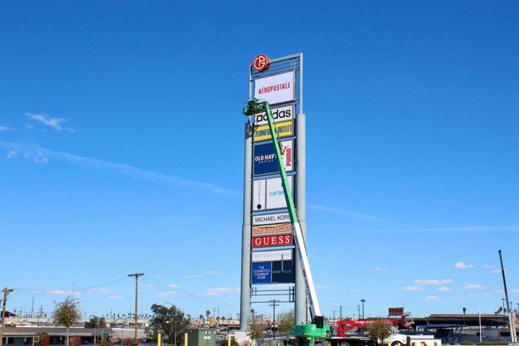 Flex face sign installation for Aeropostal