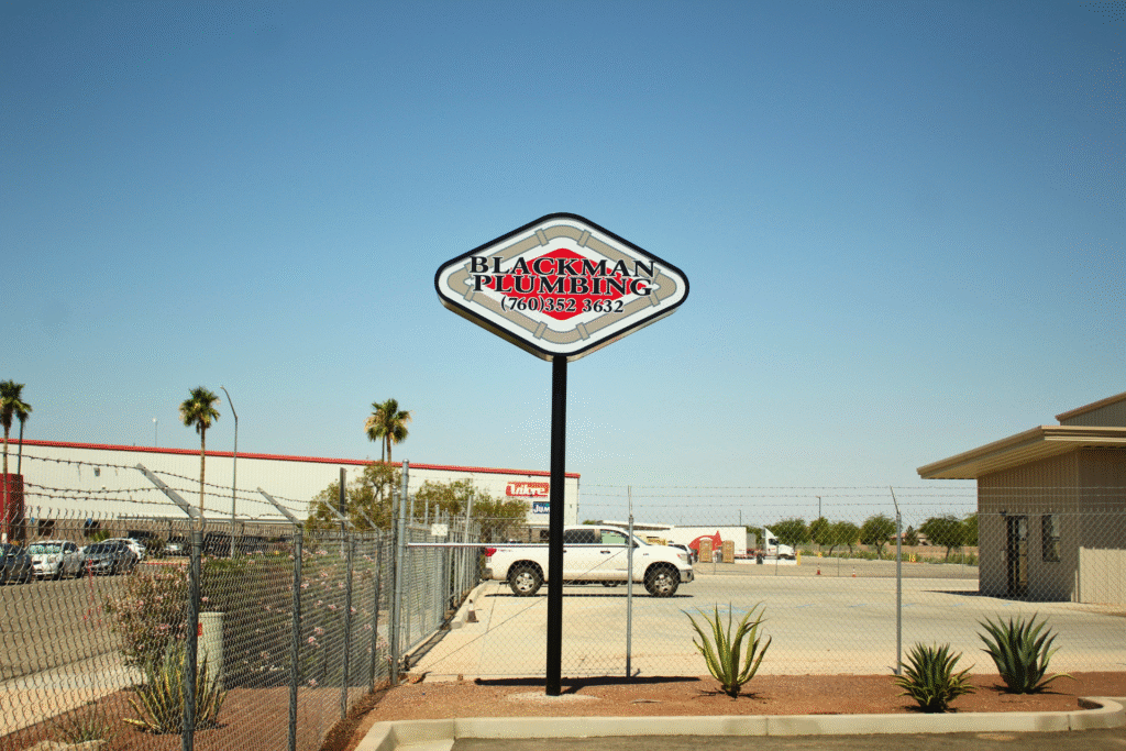 Pole sign for Blackman Plumbing