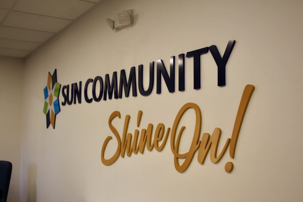 Acrylic Sign for Sun Community Federal Credit Union by CNS Signs.