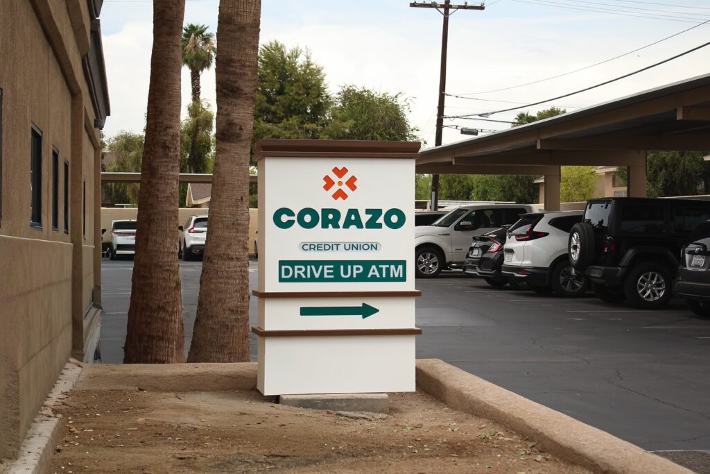 Monument sign for Coraza Credit Union